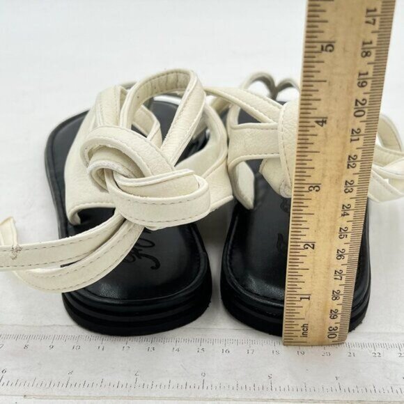 FOWT Women Split Round Toe Sandals Lace up Strappy Flats Casual Summer White - Picture 5 of 8